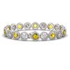 Image 2 : 15.47 ctw Canary & Diamond Micro Pave Bracelet 18K White Gold - REF-1646X3A