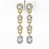Image 2 : 2 ctw Oval Cut Diamond Designer Earrings 18K Yellow Gold - REF-239N9F