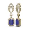 Image 2 : 14.72 ctw Sapphire & Diamond Earrings 18K Yellow Gold - REF-445X5A