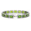 Image 2 : 25.41 ctw Peridot & Diamond Micro Pave Halo Bracelet 10k White Gold - REF-345M5G
