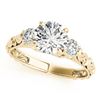 Image 2 : 1.39 ctw VS/SI Diamond 3 Stone 2pc Wedding Set 14k Yellow Gold - REF-276R2K