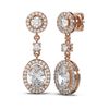 Image 2 : 3.33 ctw Oval Diamond Earrings 18K Rose Gold - REF-740H9R