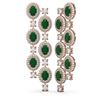 Image 2 : 21.48 ctw Emerald & Diamond Earrings 18K Rose Gold - REF-889R3K