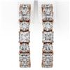 Image 2 : 3.9 ctw Princess Cut Diamond Designer Earrings 18K Rose Gold - REF-367F6M