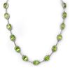 Image 1 : 45.0 ctw Peridot & Diamond Necklace 14k White Gold - REF-424X4A