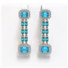 Image 1 : 11.04 ctw Swiss Topaz & Diamond Earrings 14K Rose Gold - REF-194W2H