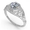 Image 2 : 1.01 ctw VS/SI Diamond Engagment Ring Art Deco 18k White Gold - REF-302A2N
