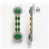 Image 2 : 13.28 ctw Emerald & Diamond Earrings 14K Yellow Gold - REF-236G4W