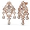 Image 2 : 13.75 ctw Morganite & Diamond Earrings 18K Rose Gold - REF-889N3F