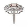 Image 2 : 5.72 ctw Morganite & Diamond Ring 18K White Gold - REF-325Y5X