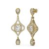 Image 2 : 3.83 ctw Princess Diamond Earrings 18K Yellow Gold - REF-823M3G
