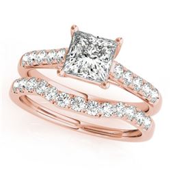1.8 ctw VS/SI Princess Diamond 2pc Wedding Set 14k Rose Gold - REF-320R5K
