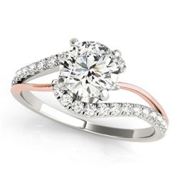 1.1 ctw Certified VS/SI Diamond Bypass Solitaire Ring 18k 2Tone Gold - REF-151K2Y