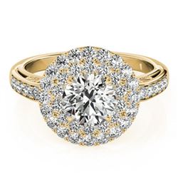 2.25 ctw Certified VS/SI Diamond Halo Ring 18k Yellow Gold - REF-361Y3X