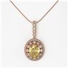Image 2 : 7.66 ctw Canary Citrine & Diamond Victorian Necklace 14K Rose Gold - REF-143M6G