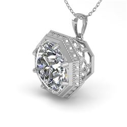 1 ctw VS/SI Diamond Solitaire Necklace Art Deco 18k White Gold - REF-284M3G
