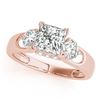 Image 2 : 1.35 ctw VS/SI Princess Cut Diamond 3 Stone Ring 18k Rose Gold - REF-178W6H