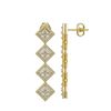 Image 2 : 5.92 ctw Princess Cut Diamond Micro Pave Earrings 18K Yellow Gold - REF-821N2F