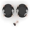 Image 2 : 18.0 ctw Oval Black Diamond Stud Designer Earrings 18k Rose Gold - REF-317M3G