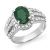 Image 1 : 4.70 ctw Emerald & Diamond Ring 18k White Gold - REF-134M9G