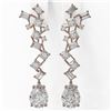 Image 2 : 4 ctw Pear Cut Diamond Designer Earrings 18K Rose Gold - REF-814G5W