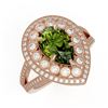 Image 1 : 5.02 ctw Certified Tourmaline & Diamond Victorian Ring 14K Rose Gold - REF-172X8A