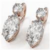 Image 1 : 2.5 ctw Marquise Cut Diamond Designer Earrings 18K Rose Gold - REF-598F5M