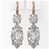 Image 2 : 2.5 ctw Marquise Cut Diamond Designer Earrings 18K Rose Gold - REF-598F5M