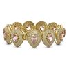 Image 2 : 47.64 ctw Morganite & Diamond Victorian Bracelet 14K Yellow Gold - REF-2044H4R
