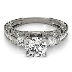 1.38 ctw Certified VS/SI Diamond Antique Ring 18k White Gold - REF-296Y6X