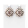 Image 1 : 8.48 ctw Morganite & Diamond Earrings 18K Rose Gold - REF-345H5R