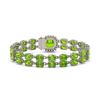 Image 3 : 17.4 ctw Peridot & Diamond Bracelet 14K White Gold - REF-245K5Y