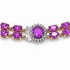 Image 3 : 55.03 ctw Amethyst & Diamond Necklace 14K Rose Gold - REF-581A8N