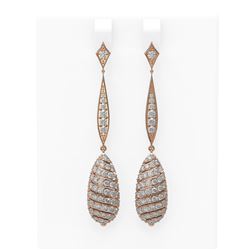 4.03 ctw Diamond Earrings 18K Rose Gold - REF-284M9G