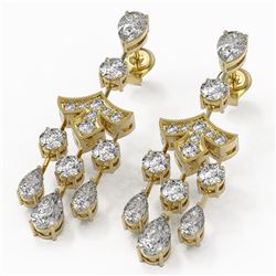 5.5 ctw Pear Cut Diamond Designer Earrings 18K Yellow Gold - REF-722A4N
