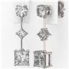 Image 3 : 2.32 ctw Princess Cut Diamond Designer Earrings 18K White Gold - REF-312N8F