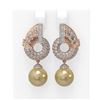 Image 1 : 4.21 ctw Diamond & Pearl Earrings 18K Rose Gold - REF-378M2G