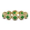 Image 1 : 44.77 ctw Jade & Diamond Victorian Bracelet 14K Yellow Gold - REF-1184A2N