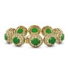 Image 2 : 44.77 ctw Jade & Diamond Victorian Bracelet 14K Yellow Gold - REF-1184A2N