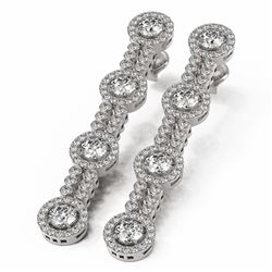 3.75 ctw Diamond Designer Earrings 18K White Gold - REF-457R6K