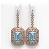 Image 1 : 24.81 ctw Sky Topaz & Diamond Victorian Earrings 14K Rose Gold - REF-365X5A