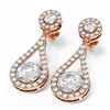 Image 3 : 3.54 ctw Diamond Earrings 18K Rose Gold - REF-619H2R