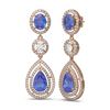 Image 2 : 14.42 ctw Tanzanite & Diamond Earrings 18K Rose Gold - REF-800Y2X