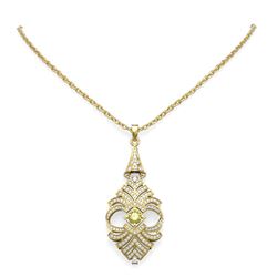 3.05 ctw Fancy Yellow Diamond Necklace 18K Yellow Gold - REF-366W4H