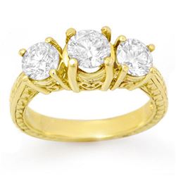 1.75 ctw Certified VS/SI Diamond 3 Stone Ring 14k Yellow Gold - REF-259H4R