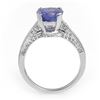 Image 2 : 4.50 ctw Tanzanite & Diamond Ring 18k White Gold - REF-148X2A