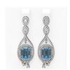 Image 1 : 12.74 ctw Aquamarine & Diamond Earrings 18K White Gold - REF-581A8N