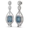 Image 2 : 12.74 ctw Aquamarine & Diamond Earrings 18K White Gold - REF-581A8N