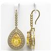 Image 2 : 33.92 ctw Canary Citrine & Diamond Victorian Earrings 14K Yellow Gold - REF-446K9Y