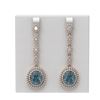 Image 1 : 15.03 ctw Blue Topaz & Diamond Earrings 18K Rose Gold - REF-445M8G